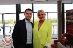 Pictured at the Limerick Pride 2019 Press Launch at the Clayton Hotel are Darren Kelly, Hilltop and Limerick singer Michelle Grimes. Picture: Orla McLaughlin/ilovelimerick.